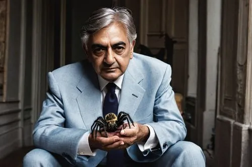 A spider owner and his pet spider ,chakrabarty,krishnamurti,mahtani,egoyan,tharoor,khanna,hashwani,giannakis,sutharoj,kapadia,zaheeruddin,kieslowski,pataudi,naseeruddin,tajani,shahriyar,boualem,baghba