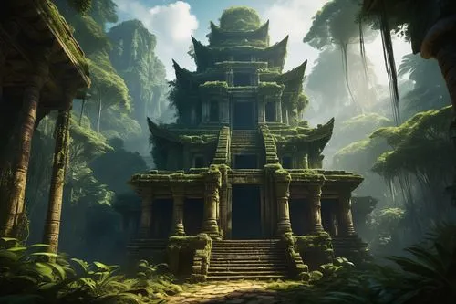 asian architecture,yavin,shambhala,ancient city,angkor,cambodia,buddhist temple,baan,thai temple,hanging temple,tigers nest,dojo,pagodas,yamatai,buddhism,yashima,saikrajang,sanctum,ancient house,white temple