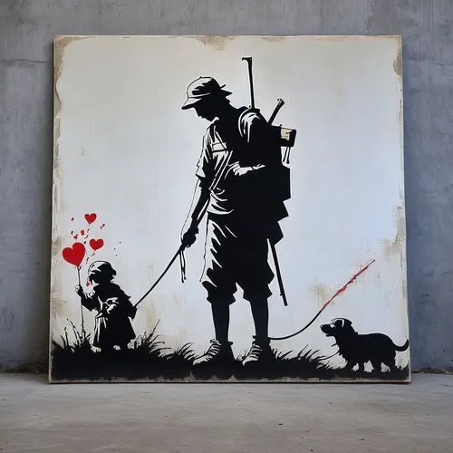 banksy,wall art,street art,boy and dog,grafite,kentridge,don quixote,silhouette art,stencil,streetart,wall painting,street artist,hulot,urban street art,street artists,art silhouette,dran,a heart for animals,nuart,jover,Conceptual Art,Graffiti Art,Graffiti Art 12