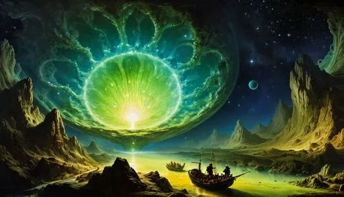 fantasy picture,fantasy landscape,sulfur cosmos,fantasy art,auroras,green aurora,the northern lights,solar wind,alien planet,alien world,anahata,druid grove,patrol,argus,northen light,fractal environment,druids,aurora borealis,northrend,background image,Art,Classical Oil Painting,Classical Oil Painting 06