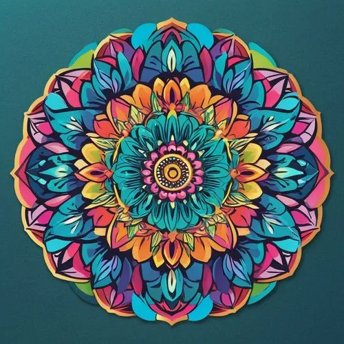 Mandala Sticker, colorful, hologram, transparent,mandala flower illustration,mandala flower,mandala art,mandala illustration,mandala,mandala illustrations,mandala flower drawing,kaleidoscope art,manda