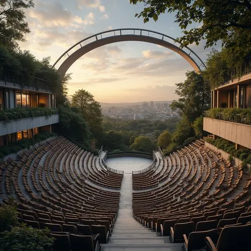 open air theatre,amphitheater,amphitheatre,philharmonie,gewandhaus,goetheanum,amphi,glyndebourne,budokan,festspiele,delacorte,berlin philharmonic orchestra,theatricum,amphitheatres,skirball,concert venue,olympiapark,spac,stuttgart,garsington,Photography,General,Realistic