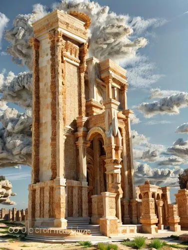 sabratha,baalbek,jerash,celsus library,baalbeck,leptis