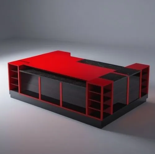 black - red formica,a very nice looking looking red and black desk,cinema 4d,dojo,3d model,voxel,thermoforming,cube surface,Photography,General,Realistic