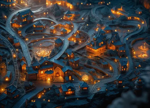 medieval town,escher village,fantasy city,nativity village,alpine village,aurora village,christmas town,knight village,aerial landscape,mountain village,winter village,townscape,ancient city,oktoberfe