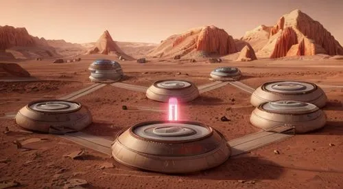 mission to mars,futuristic landscape,red planet,mars probe,solar cell base,ufos,planet mars,saturnrings,alien world,roof domes,exoplanet,alien planet,steam machines,binary system,mars rover,martian,space ships,extraterrestrial life,starship,futuristic architecture