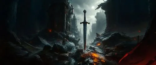 a computer screen with a sword in the middle of a cave,mordor,sauron,nargothrond,excalibur,valar,pillar of fire,highborn,darklands,malom,dagestanis,chakan,gondor,silmarillion,drakenstein,irminsul,nord