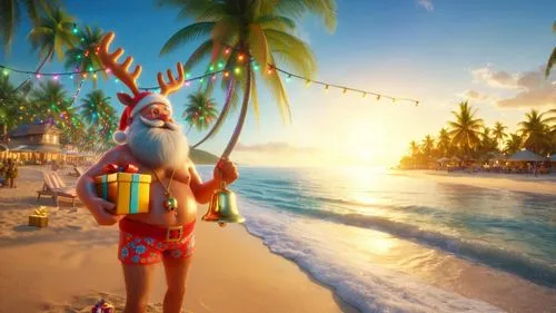 santa claus at beach,christmas on beach,travelocity,christmas background,christmas island,santa claus with reindeer,christmasbackground,north pole,christmas wallpaper,st claus,reindeer from santa claus,christmas trailer,santa stocking,santa,holidaymaker,santa's hat,santa claus,south seas,claus,santamans