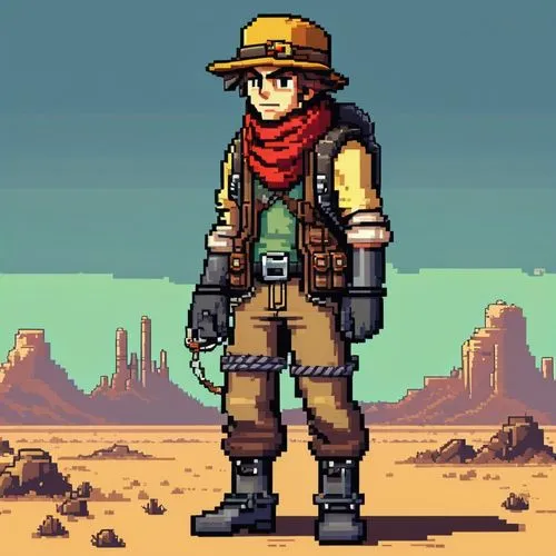 paleobotanist,desert background,pixel art,indiana jones,mccloud,prospector,desert,capture desert,pecos,sandbelt,pardner,adventurer,mercenario,semidesert,ranger,hondo,kanab,deserticola,desert safari,starbound