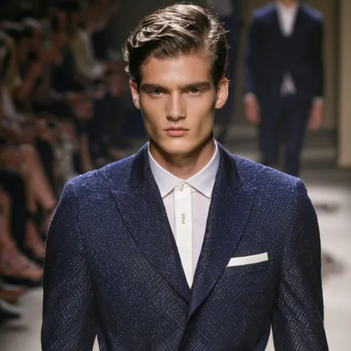 men's suit,navy suit,male model,menswear,men's wear,navy blue,silk tie,mazarine blue,suit trousers,wedding suit,men clothes,grey fox,runway,businessman,tailor,runways,menswear for women,overcoat,woman in menswear,aristocrat,Illustration,Realistic Fantasy,Realistic Fantasy 09