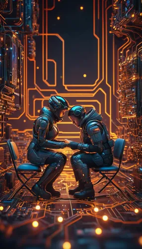 Compose a heartwarming love letter between two soulmates separated by distance.,cybernetics,cyber,cinema 4d,computer art,cyberspace,random access memory,matrix,cyberpunk,machines,robots,robotics,sci f