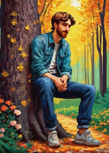 autumn background,autumn icon,autumn theme,man on a bench,autumn frame,autumn in the park,digital painting,autumn camper,jasinski,pixel art,falling on leaves,portrait background,world digital painting,fall,autumns,autumnal,kovic,in the fall,autumn idyll,pam trees,Art,Artistic Painting,Artistic Painting 03