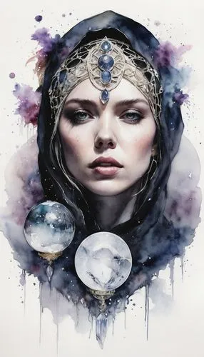 Scarlett johanssen dark,horoscope libra,priestess,zodiac sign libra,fantasy art,the enchantress,sorceress,divination,crystal ball,mirror of souls,zodiac sign gemini,blue enchantress,the snow queen,and