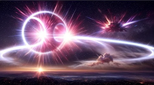 interstellar bow wave,electric arc,flying sparks,space art,galaxy collision,wormhole,fireworks art,alpino-oriented milk helmling,magnetic field,perseid,steelwool,fireworks rockets,trajectory of the star,supernova,binary system,speed of light,explosions,soundwaves,plasma ball,apophysis