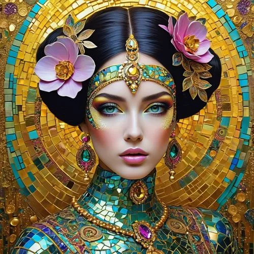 cleopatra,oriental princess,golden wreath,geisha,fantasy portrait,oriental girl,asian costume,asian vision,miss vietnam,amano,vietnamese woman,radha,fairy peacock,ornate,oriental,geisha girl,embellished,golden crown,asia,jasmine,Photography,Artistic Photography,Artistic Photography 06