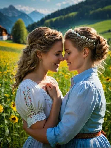 sound of music,countrywomen,dirndl,bavarian swabia,heidi country,hutterites,Photography,General,Fantasy