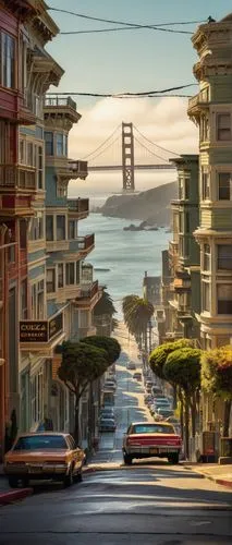 San Francisco architecture, Victorian style, colorful buildings, steep roofs, ornate details, intricate carvings, rounded bay windows, painted ladies, urban landscape, city streets, foggy atmosphere, 