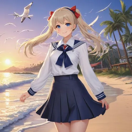 kantai collection sailor,beach background,honolulu,delta sailor,tsumugi kotobuki k-on,dusk background,ocean background,poi,kantai,beach scenery,wiz,erika,summer background,ocean,sailor,by the sea,sea ocean,at sea,sea,cruiser aurora,Illustration,Realistic Fantasy,Realistic Fantasy 44