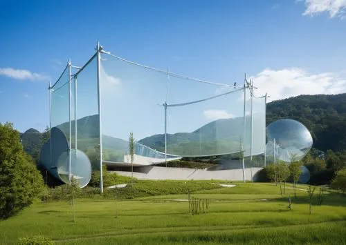 mirror house,giant soap bubble,chemosphere,quadriennale,structural glass,triennale,water cube,plexiglas,glass sphere,quarantine bubble,ecosphere,hahnenfu greenhouse,plexiglass,glass ball,etfe,cubic house,glass balls,mirror in the meadow,bird protection net,spheres,Photography,General,Realistic