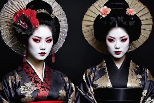 geisha,geisha girl,taiwanese opera,japanese culture,peking opera,japanese art,japanese icons,beautiful girls with katana,japanese style,the japanese doll,asian costume,japanese patterns,korean culture,anime japanese clothing,shinto,japanese,japanese doll,ikebana,japanese woman,japanese-style,Illustration,Realistic Fantasy,Realistic Fantasy 46