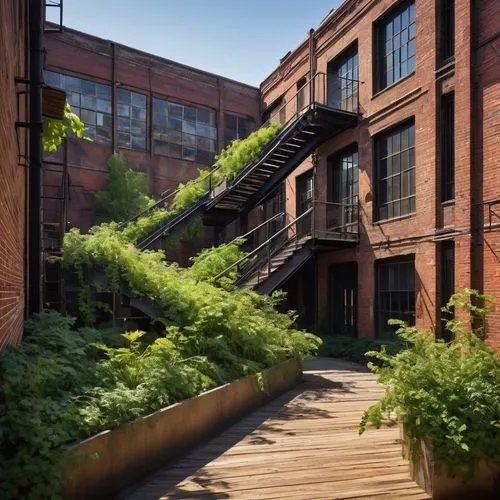 brickworks,brickyards,lofts,abandoned factory,highline,callowhill,old factory building,gowanus,valley mills,millyard,lowertown,old factory,headhouse,warehouses,laclede,headworks,nscad,steel stairs,shockoe,eveleigh,Illustration,Retro,Retro 14