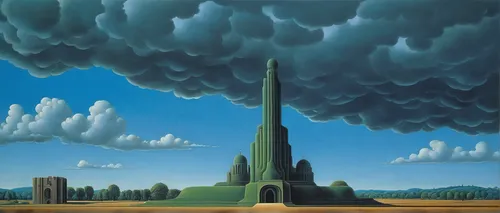 cloud towers,futuristic landscape,matruschka,cloud mountain,surrealism,industrial landscape,surrealistic,cloud bank,cloud mountains,mushroom landscape,skyscrapers,high landscape,cloud image,post-apocalyptic landscape,landscape,dutch landscape,volcanic landscape,stratocumulus,cloud formation,terraforming,Art,Artistic Painting,Artistic Painting 06