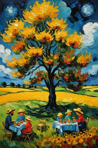 autumn landscape,gogh,cart of apples,khokhloma painting,painted tree,fall landscape,fruit tree,orange tree,tangerine tree,mostovoy,autumn idyll,gleaners,koestenbaum,picnic,mirabelle tree,apple orchard,autumn tree,painting technique,art painting,oil painting,Art,Artistic Painting,Artistic Painting 37