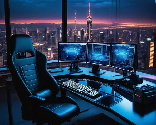 computer room,cybertrader,modern office,computer workstation,cyberscene,blur office background,control desk,desk,pc tower,cyberport,cyberview,cybercity,workstations,control center,the server room,monitor wall,computable,computer monitor,cyberpatrol,bureau,Illustration,Realistic Fantasy,Realistic Fantasy 08