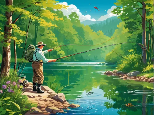 fly fishing,fishing classes,fishing,people fishing,types of fishing,fishing rod,big-game fishing,casting (fishing),recreational fishing,fishing camping,go fishing,fishing float,fisherman,to fish,fishing gear,fishing equipment,fishing lure,fishing reel,angling,angler,Illustration,Vector,Vector 16