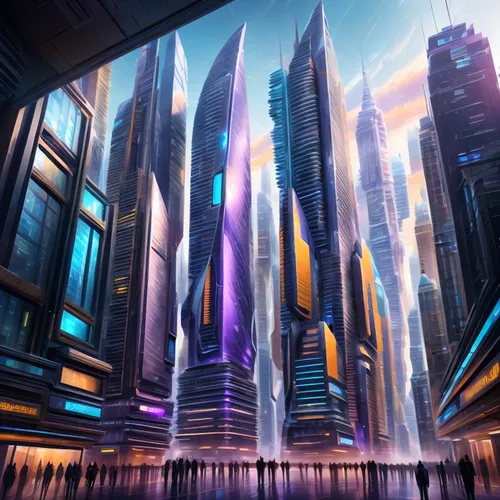 futuristic landscape,metropolis,cityscape,futuristic architecture,fantasy city,sci fiction illustration,city cities,city scape,world digital painting,city skyline,futuristic,skyscrapers,colorful city,black city,cg artwork,sky city,tall buildings,scifi,dystopian,sci - fi