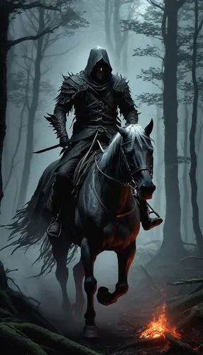 bronze horseman,black horse,horseman,dullahan,grimm reaper,ringwraiths,man and horses,ravenloft,black shepherd,highwayman,sleipnir,shadowboxer,waldstein,alpha horse,nightstalker,berserk,oscura,horseflesh,gallopin,marauder,Conceptual Art,Fantasy,Fantasy 13