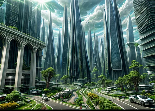 futuristic landscape,futuristic architecture,alien world,fantasy city,futuristic art museum,terraforming,metropolis,sky city,harbour city,sci-fi,sci - fi,sci fi,urbanization,sky space concept,futurist