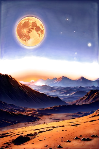 lunar landscape,moon and star background,moonscape,moonlit night,moon valley,landscape background,moonscapes,desert landscape,dusk background,moonrise,desert background,dune landscape,moonlit,desert desert landscape,moonlighted,valley of the moon,alien planet,moon night,blue moon,fantasy landscape,Illustration,Japanese style,Japanese Style 03