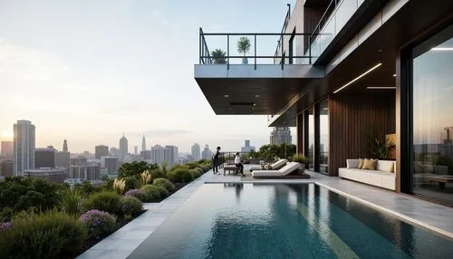 roof top pool,penthouses,roof landscape,infinity swimming pool,roof terrace,amanresorts,outdoor pool,landscape design sydney,roof garden,luxury property,roof top,luxury real estate,landscape designers sydney,rooftops,pool house,modern style,manhattan skyline,waterview,cantilevered,sathorn