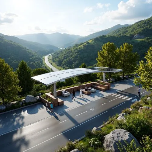 carports,render,bus shelters,autoroutes,busstop,3d rendering,viaduc,highway roundabout,parking lot under construction,superhighways,alpine restaurant,forecourts,overpasses,trepca,scenic bridge,underpasses,overpass,car park,highway bridge,road bridge