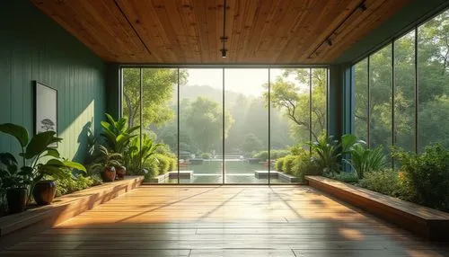 sunroom,wood window,wooden decking,veranda,roof landscape,greenhut,wooden sauna,green living,wood deck,morning light,sauna,front porch,mid century house,home landscape,porch,verandah,wood floor,wooden floor,cedar,indoor,Photography,General,Realistic