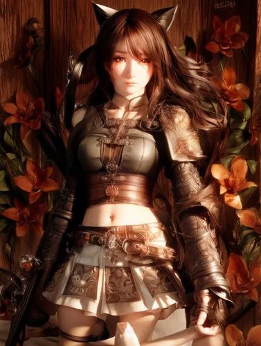 miqati,viera,masamune,tifa,asagi,nomura,xiv,yuanji,nyx,leather texture,demobilised,cerus,bns,xiahou,fey,michiko,gentiana,female warrior,aeris,kitami