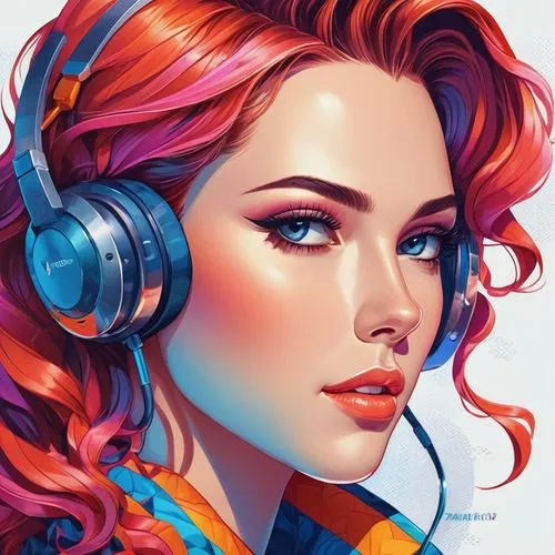 headphone,listening to music,headphones,triss,vector illustration,music player,retro girl,headset,transistor,retro music,music,earphone,vector art,wireless headset,retro woman,audiophile,vector girl,audio player,earphones,telephone operator,Unique,3D,Isometric