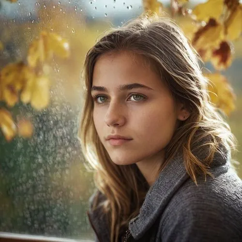 girl portrait,in the rain,young woman,portrait of a girl,romantic portrait,portrait photography,relaxed young girl,worried girl,mystical portrait of a girl,girl in a long,girl sitting,in the autumn,rainy day,portrait photographers,in the fall,autumn icon,moody portrait,thoughtful,beautiful young woman,rain on window,Photography,General,Commercial