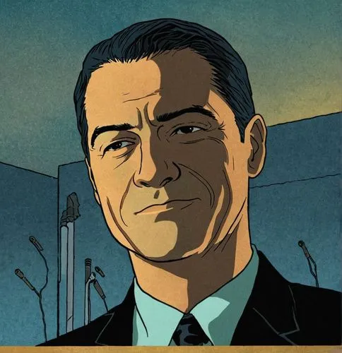 a drawing of john beck wearing a suit and tie,pennyworth,matthau,brubaker,namor,carcetti,kurtzman,Illustration,American Style,American Style 08