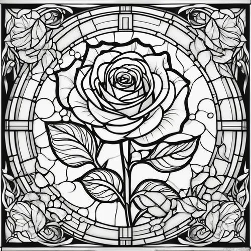 roses pattern,rose flower illustration,roses frame,rose frame,frame rose,coloring page,Illustration,Black and White,Black and White 08