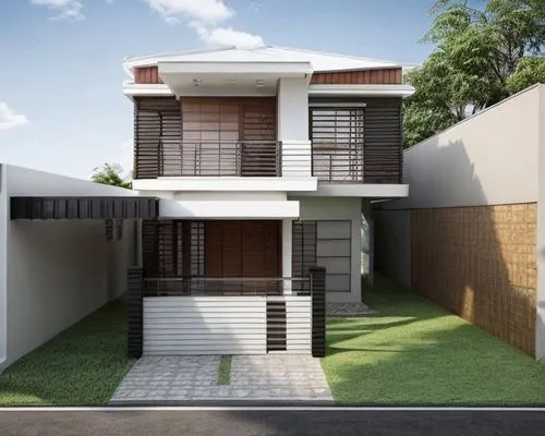 rumah modern dengan taman kecil didepan pagar, di depan sendiri ada jalan raya. tambahkan mobil di carport sebelah kiri,residential house,landscape design sydney,floorplan home,garden design sydney,mo