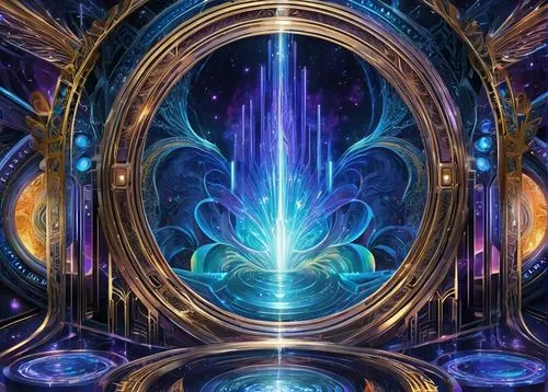 metatron's cube,astral traveler,mirror of souls,portal,aura,dimensional,energy field,electric arc,crown chakra,award background,portals,flow of time,inner space,flora abstract scrolls,libra,quantum,divination,spiral background,regenerative,time spiral,Illustration,Vector,Vector 16