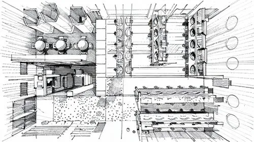 multistoreyed,wine cellar,grocer,cellar,schematic,vegetable crate,supermarket,cross-section,ventilation grid,the production of the beer,panopticon,cross section,aisle,cross sections,archidaily,grocery store,food processing,multi-storey,grocery basket,floor plan,Design Sketch,Design Sketch,Hand-drawn Line Art