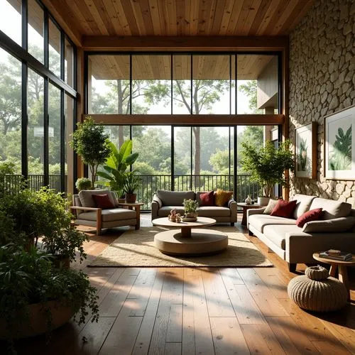 sunroom,conservatories,conservatory,tropical house,living room,home interior,livingroom,mid century modern,indoor,sitting room,beautiful home,mid century house,forest house,loft,verandah,luxury home interior,interior modern design,breakfast room,wooden beams,chalet