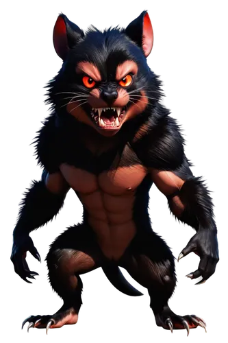 tasmanian devil,werewolf,werewolves,wolverine,splinter,critter,rataplan,boar,bengalenuhu,cheshire,bushmeat,snarling,mole,feral,aye-aye,wolfman,felidae,kobold,raccoon dog,vampire bat,Illustration,Japanese style,Japanese Style 04