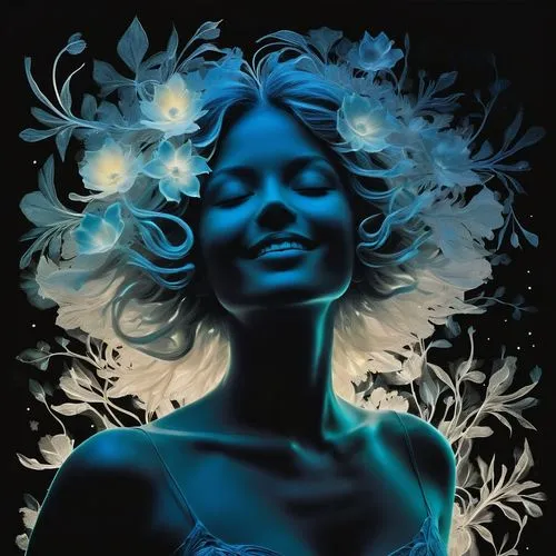 neon body painting,flora,blue enchantress,blue petals,diwata,blu flower,bioluminescent,blue flower,gardenias,faerie,dryad,ciorbea,moonflower,elven flower,dazzler,fleur,fantasy portrait,flower fairy,blue passion flower,blue rose,Photography,Black and white photography,Black and White Photography 07