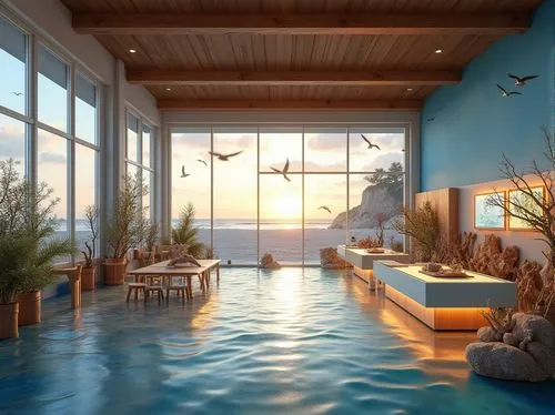 pool house,aqua studio,aquarium,swimming pool,underwater oasis,ocean view,aquariums,ocean paradise,oceanfront,roof top pool,3d rendering,oceanview,poolroom,great room,loft,floating huts,therme,oceanarium,dunes house,acquarium,Photography,General,Realistic