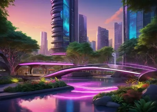 futuristic landscape,guangzhou,dubai garden glow,futuristic architecture,vdara,biopolis,chengdu,singapore,futuristic,fantasy city,hangzhou,cybercity,cityscape,dubai,colorful city,shangrila,shanghai,zhangzhou,chongqing,wanzhou,Illustration,Japanese style,Japanese Style 07