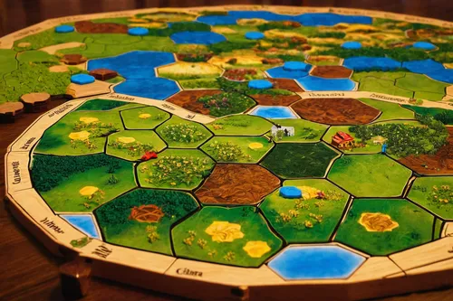 settlers of catan,altiplano,viticulture,board game,circular puzzle,tabletop game,cubes games,meeple,playmat,permaculture,herbaceous,hexagons,tileable patchwork,terraforming,tabletop,hexagonal,hexagon,planisphere,flower mandalas,wooden mockup,Illustration,Paper based,Paper Based 16